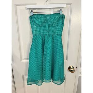 Ophelia Green Polka Dot Strapless Retro Bustier Mini Dress sz S